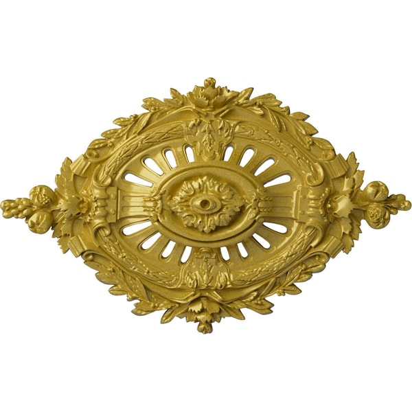 Ekena Millwork Antonio Ceiling Medallion, Hand-Painted Rich Gold, 35 7/8"W x 22 1/2"H x 4 3/8"P CM35X22ANRGS - main